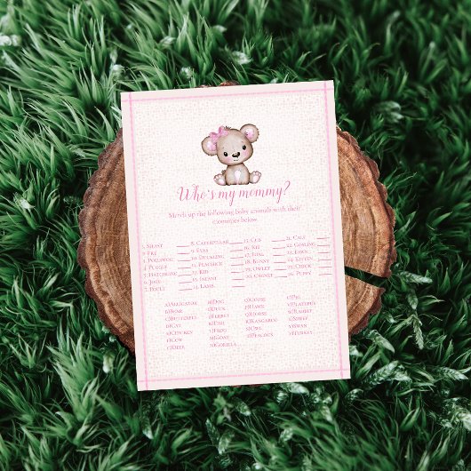 Wie is mijn mammie Beer Baby Kaart