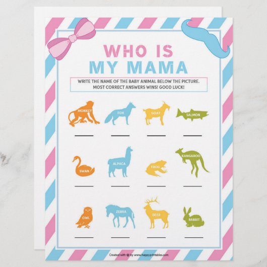 Wie is mijn moeder [Geslachtsverrassing] Briefhoofd (Voorkant / Achterkant)