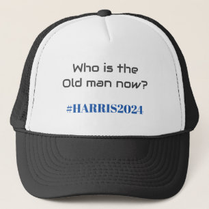 Wie is nu het oude man? Kamala Harris 2024 Grappig Trucker Pet