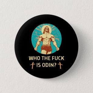 Wie is Odin Bodybuilding Jesus Fitness Funny Gym Ronde Button 5,7 Cm