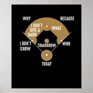 Wie is op First Funny Positions Baseball Humor Poster
