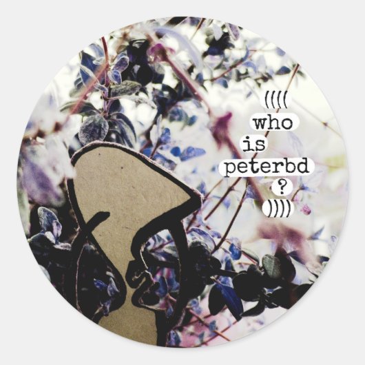Wie is peterbed ronde sticker (Voorkant)