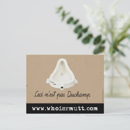 Wie is R. Mutt? Briefkaart (mauriciocordero.com) (Staand voorkant)