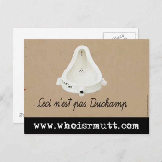 Wie is R. Mutt? Briefkaart (mauriciocordero.com) (Voorkant / Achterkant)