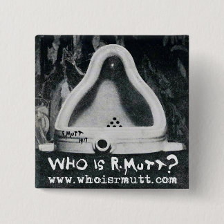Wie is R. Mutt? Knoop Vierkante Button 5,1 Cm