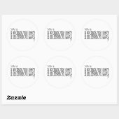 Wie is slecht? ronde sticker (Vel)