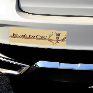 Wie is te dichtbij Fancy uilentak Bumpersticker