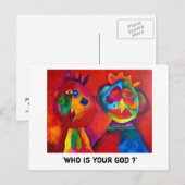 "Wie is uw God ?" Briefkaart (Voorkant / Achterkant)