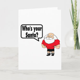 Wie is uw kerstman feestdagen kaart