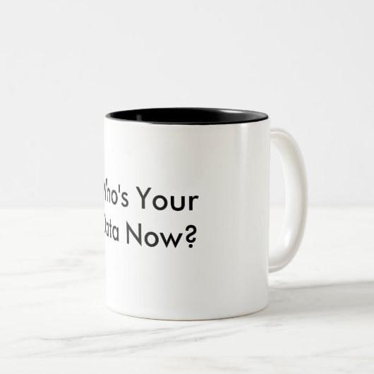 Wie is uw Mok van de Koffie van Gegevens. (Voorkant rechts)