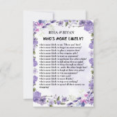 WIE IS WAARSCHIJNLIJKER? WEDDING SPEL KAART (Voorkant)