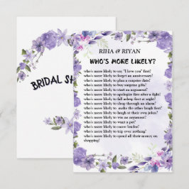 WIE IS WAARSCHIJNLIJKER? WEDDING SPEL KAART