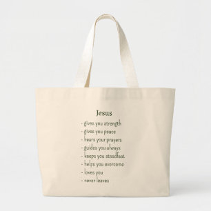 Wie Jezus is Aandenken Geschenk Troostende Herinne Grote Tote Bag