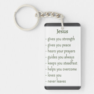 Wie Jezus is Troostende Herinnering Klein Cadeau Sleutelhanger