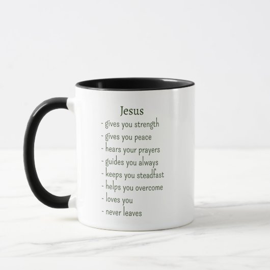 Wie Jezus is Vertroostende Herinnering Klein Gesch Mok (Links)