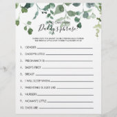 Wie kan het Phrase Baby shower Game van papa afmak (Voorkant)