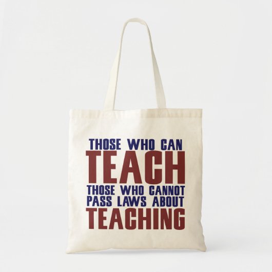 Wie kan lesgeven? tote bag (Voorkant)