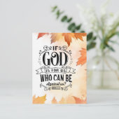 Wie kan tegen ons zijn? briefkaart (Staand voorkant)