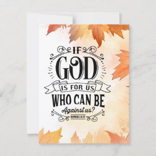 Wie kan tegen ons zijn? briefkaart