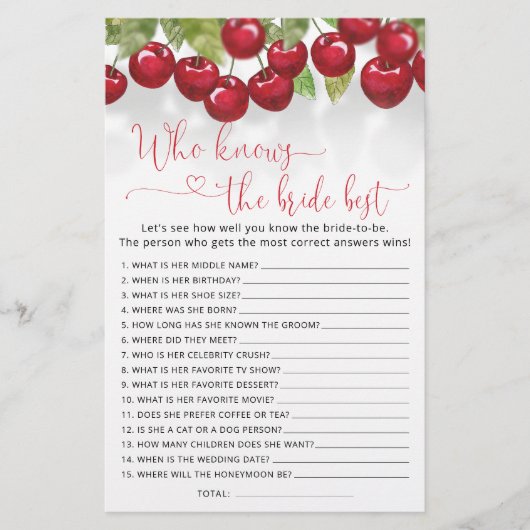 Wie kent bruid de beste Vrijgezellenfeest spel (Voorkant)