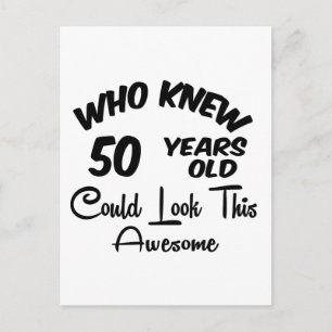 Wie kent de 50-jarige. briefkaart