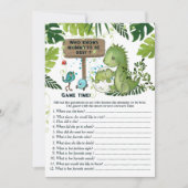 Wie kent de aanstaande moeder het best? Dino Baby Kaart (Voorkant)