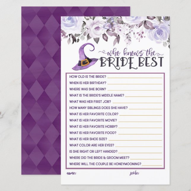 Wie kent de beste bride - deze getuige heeft geget (Voorkant / Achterkant)