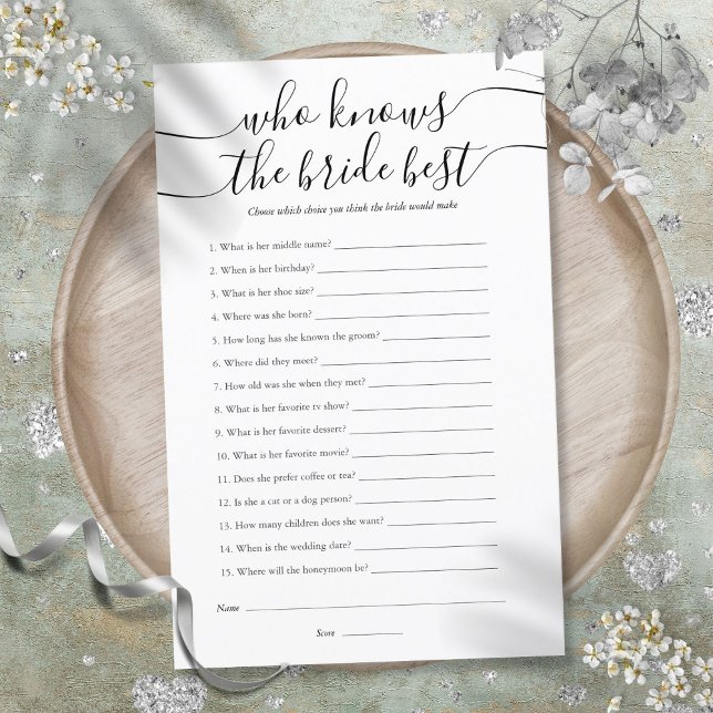 Wie Kent de Bruid Best Bruiloft Borrel Spel (Who Knows The Bride Best Bridal Shower Game)