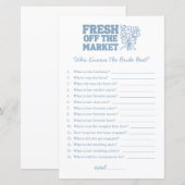 Wie kent de bruid beste blauw Vrijgezellenfeest ga (Voorkant / Achterkant)