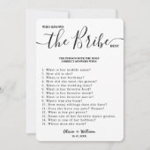 Wie kent de bruid beste elegante bruiloft spel kaart (Voorkant)