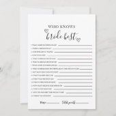 Wie kent de bruid beste Vrijgezellenfeest Kaart (Voorkant)