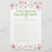 Wie kent de bruid beste wilde bloem bruids spel (Voorkant)