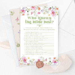 Wie kent de bruid beste wilde bloem bruids spel