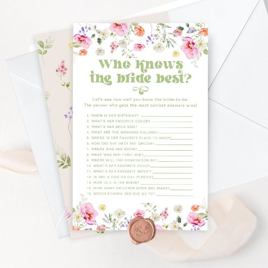 Wie kent de bruid beste wilde bloem bruids spel