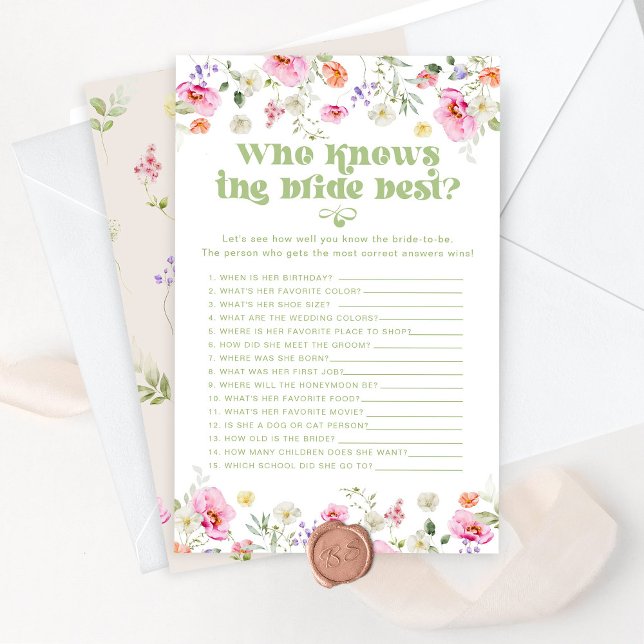 Wie kent de bruid beste wilde bloem bruids spel (Creator heeft geüpload)