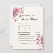 Wie kent de bruid de beste vrijgezellenfeest spel  kaart (Voorkant)