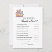 Wie kent de bruid de beste vrijgezellenfeest spel  kaart (Voorkant)