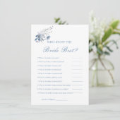 Wie kent de bruid de beste vrijgezellenfeest spel  kaart (Staand voorkant)