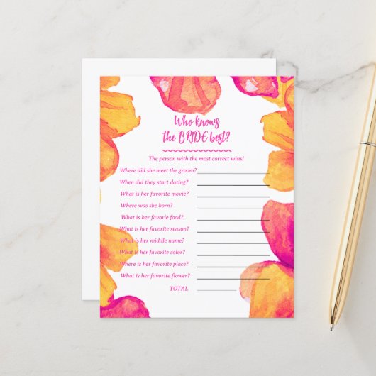 Wie kent de bruid douche spel (Voorkant / Achterkant in situ)