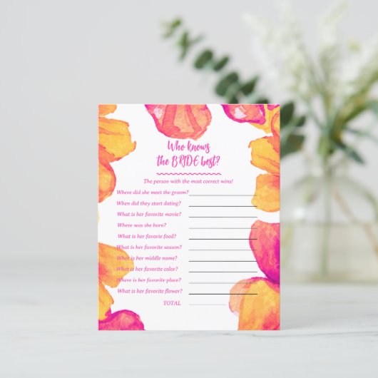 Wie kent de bruid douche spel (Staand voorkant)