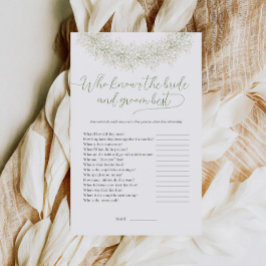 Wie kent de bruid en bruidegom het best bruidsspel flyer