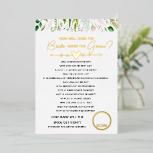 wie kent de bruid goed bruidsbaby shower spel folie uitnodiging