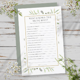 Wie kent de bruid het best Bruidsfeest spel