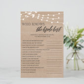 Wie kent de bruid het beste bruidsshowerspel (Staand voorkant)