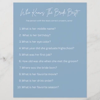 Wie kent de bruid het beste? partyspel