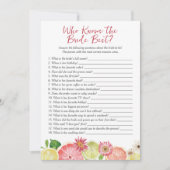 Wie kent de bruid Vrijgezellenfeest spel Kaart (Voorkant)