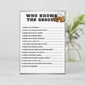 Wie kent de bruidegom, Bachelor Party Game Kaart (Staand voorkant)
