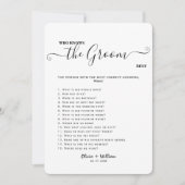 Wie kent de bruidegom beste elegante bruiloft spel kaart (Voorkant)