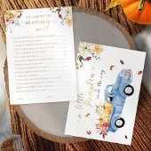 Wie kent de mama beste Herfst Baby shower spel Kaart