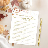 Wie kent de mama beste Herfst Baby shower spel Kaart